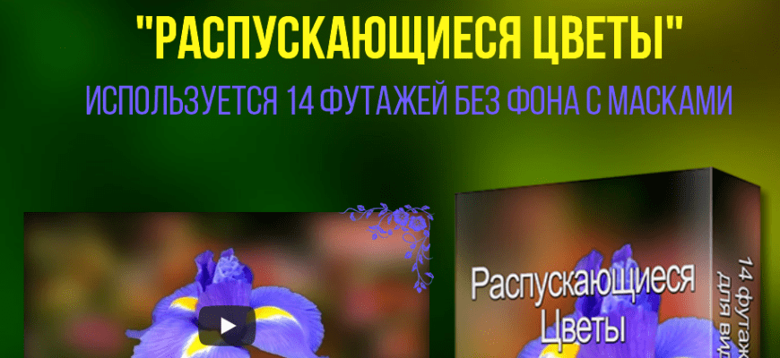 Распускающиеся цветы. Футажи с масками